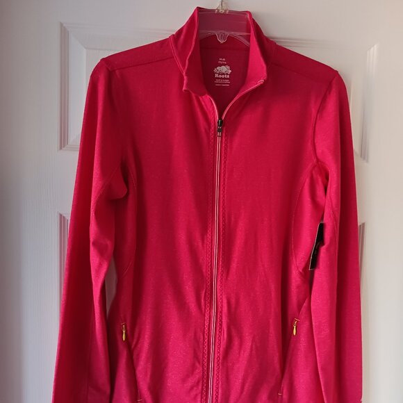 NWT ROOTS Sidney Jacket Women's Size Medium Pink Full Zip Jacket Pockets - Picture 2 of 14